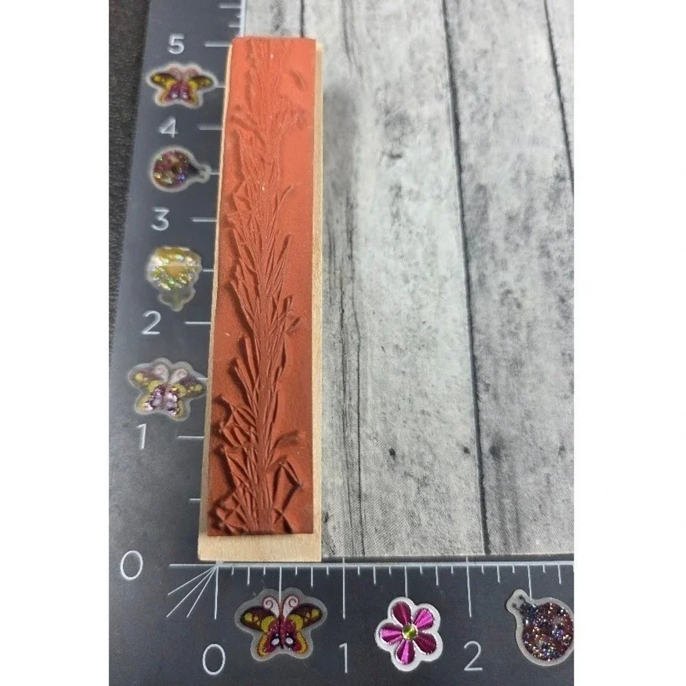 Hero Arts Eyelash Ribbon F3447 Border Fringe Rubber Stamp Wood #E15